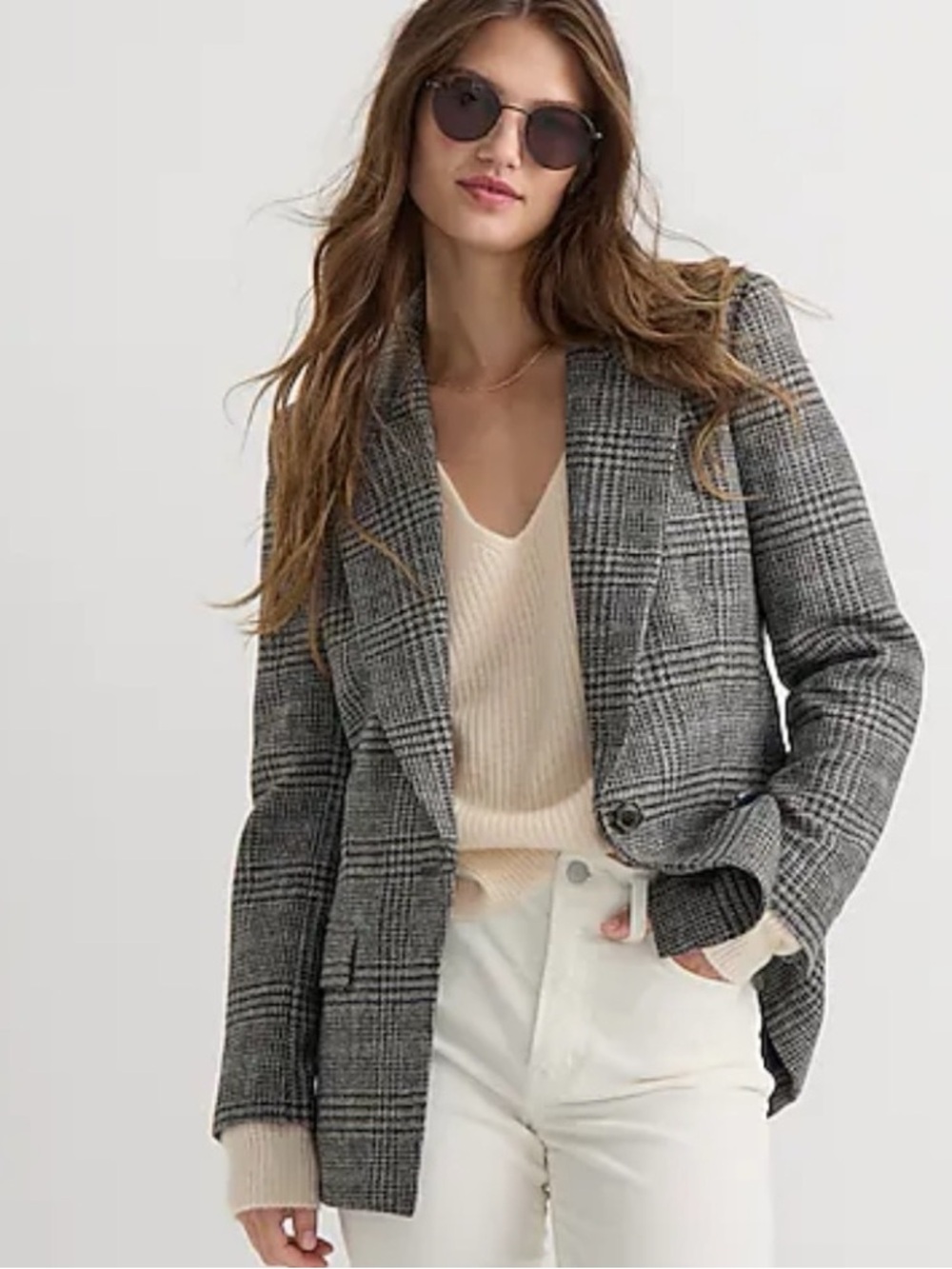J. Crew Willa Blazer in Houndstooth 100% Wool Size 2P Career Office Workwear